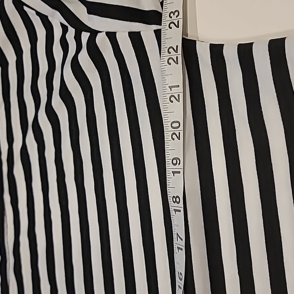 PrettyGarden Striped Cold Shoulder Long Sleeve Tee Shirt Top Black White Large - Picture 7 of 9